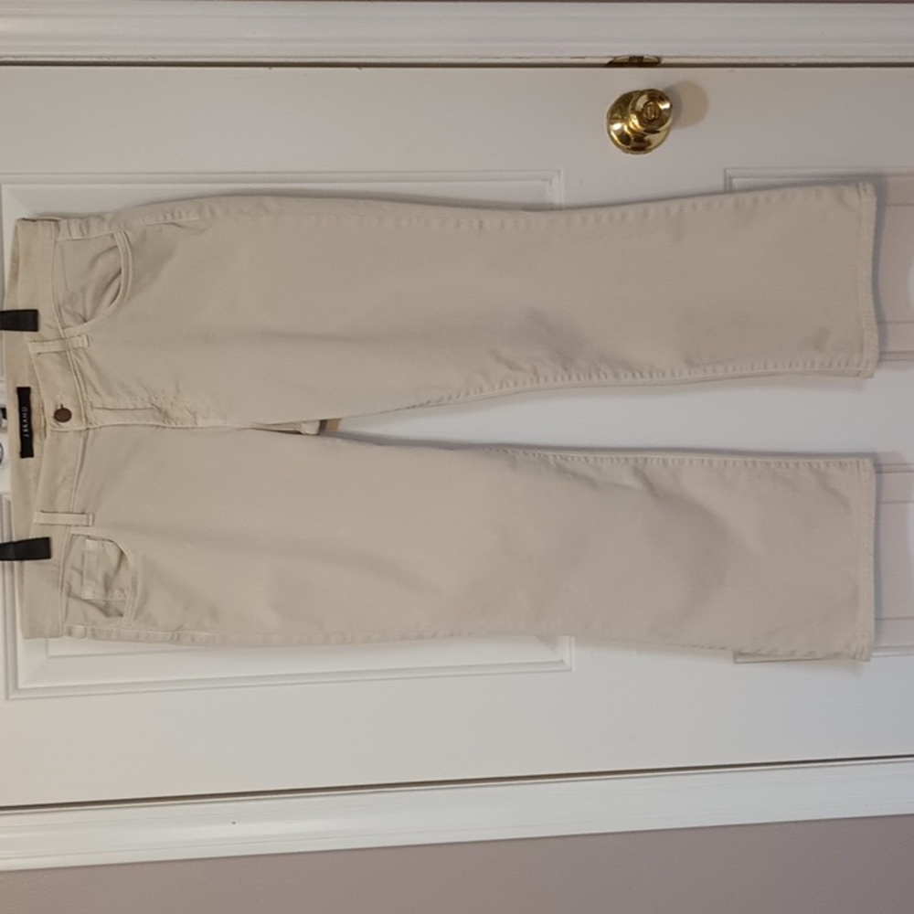 J Brand kick crop beige jeans